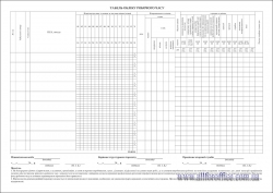 Табель обліку використання робочого часу, офсет, А3, 100 арк., 1+1, Форма П-5