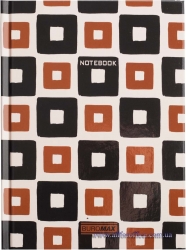 Записная книжка А5 "Intenso", 96 л., клетка, твердая обложка, черно-коричневая