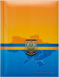 Записная книжка А5 UKRAINE, 80 л., клетка, твердая обложка, гл. ламинация с поролоном, синяя