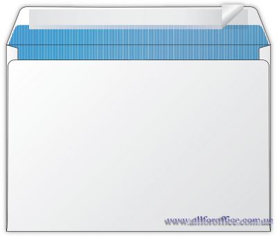 Конверт почтовый с защитным фоном С5 офсет отрывная лента, купить конверт с защитным фоном С5 СКЛ белый с доставкой по Киеву